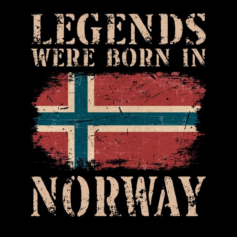 Vintage Design Norwegian Flag Norway