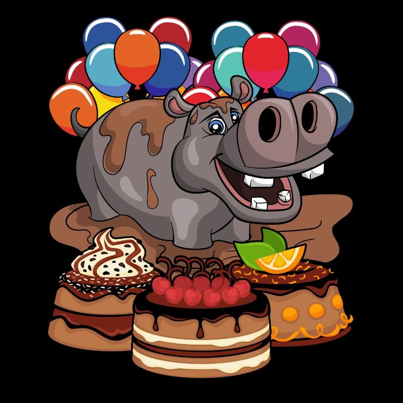 Kinder Geburtstag Geschenk Tier Nilpferd