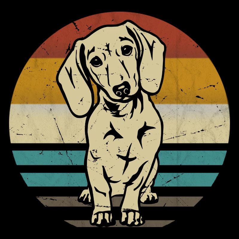 Dackel Hund retro