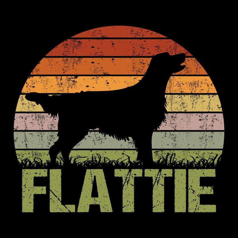 Flat Coated Retriever Vintage Rétro