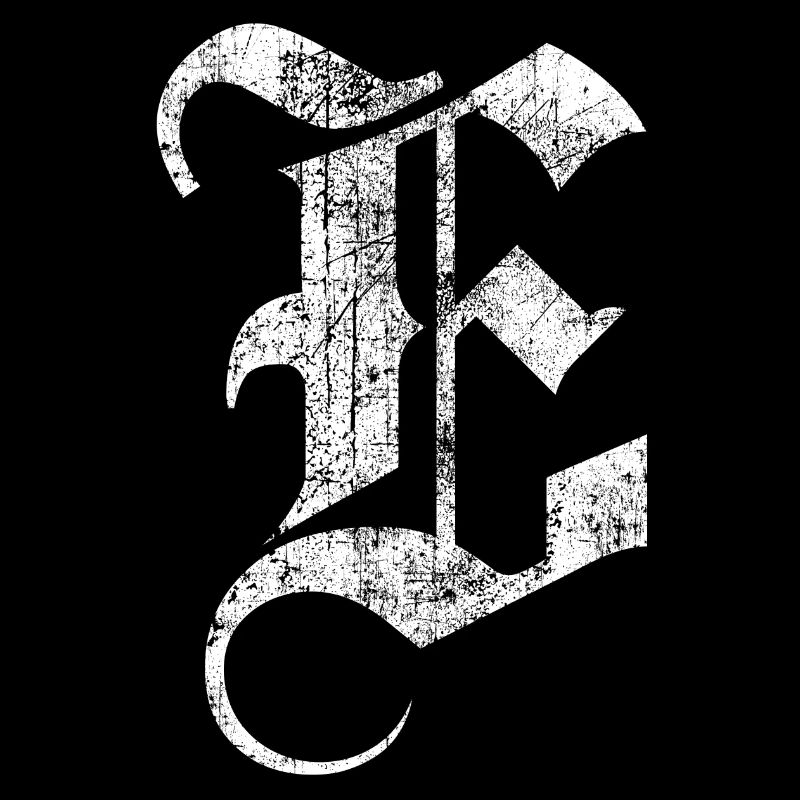 Tshirt alphabet initial E