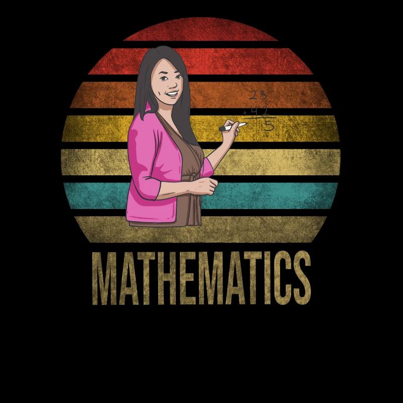Math Teacher Mathematics School Retro Sunset
