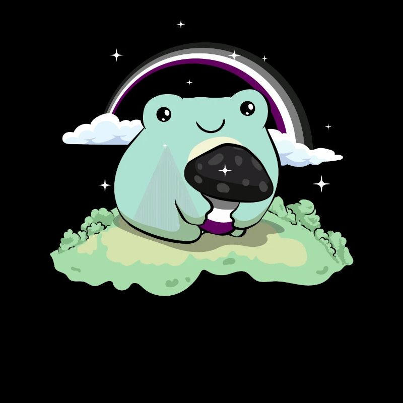 Asexual Pride Ace Flag Mignon Grenouille Champignon Subtil