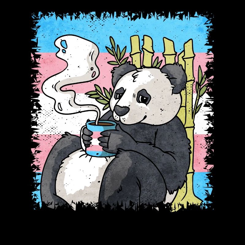Transgender Pride Trans Flag Panda Coffee Sublte