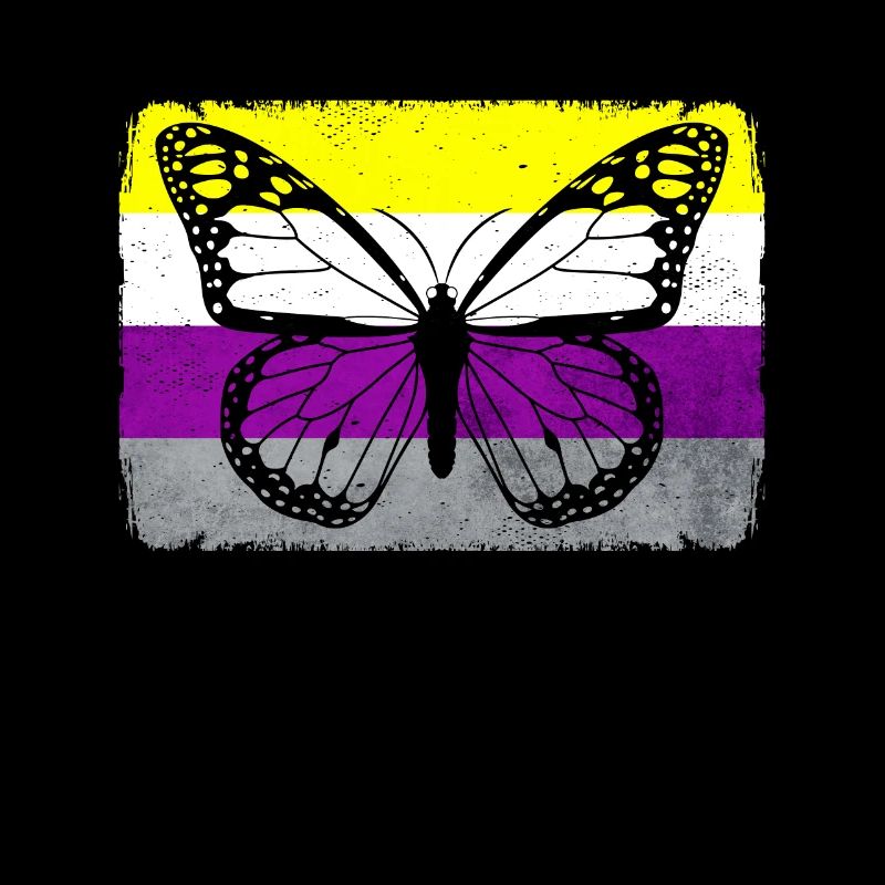 Non Binary Pride Flag Butterfly Sublte LGB