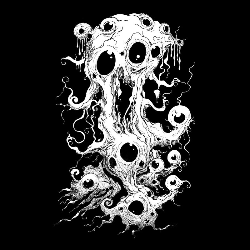Esthétique Weirdcore Brindilles Blanches Globes Oculaires Dreamcore