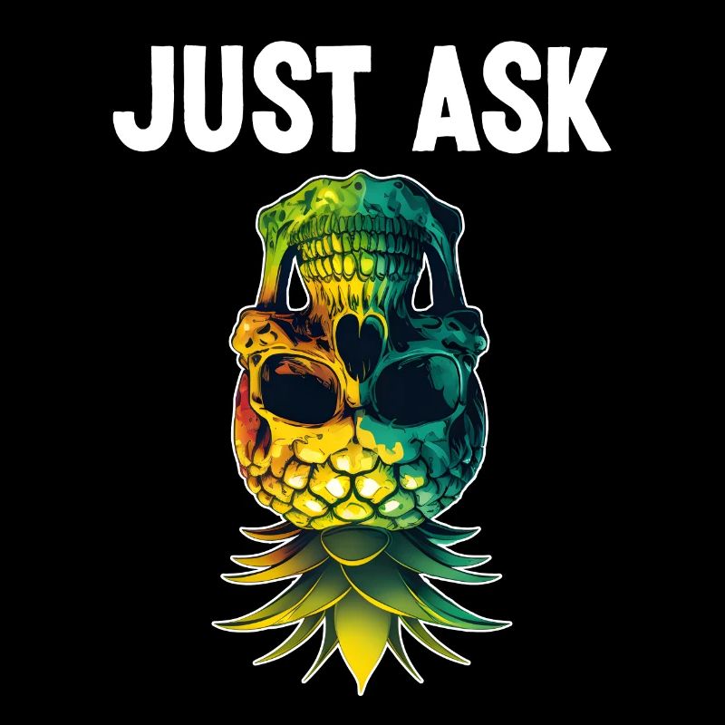 Just Ask Upside Down Pineapple Skull Swinger
