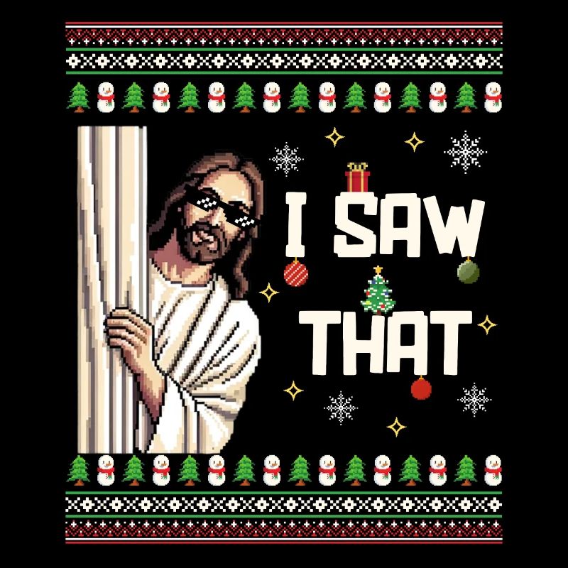 Pull de Noël laid laid Jésus Meme