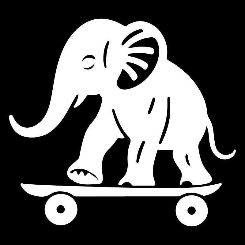 Elefant Skateboard - Vektorversion