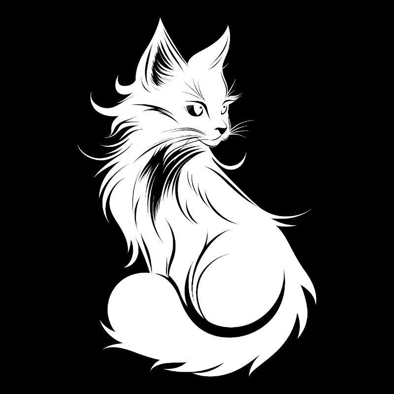 silhouette de chat gracieuse