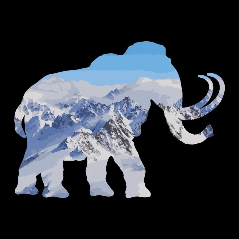 Double Exposure Animals Mammoth Funny Gift