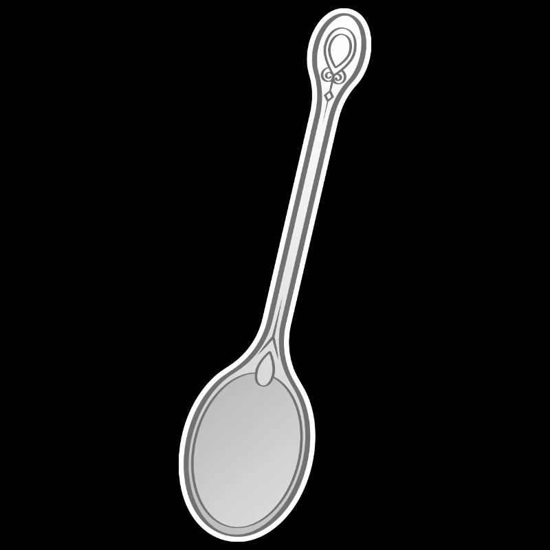 vector drawing silver spoon