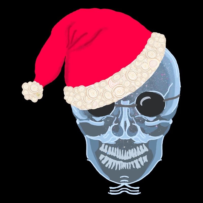 X-ray skull Santa hat, drawing