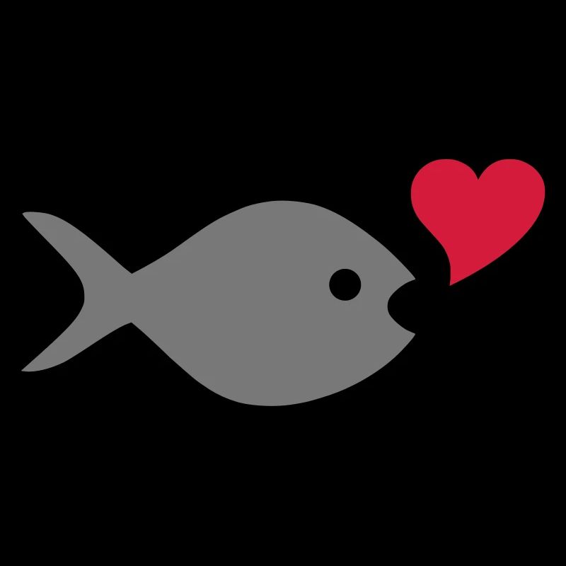★ couleurs de conception modifiables ★ poisson, coeur, bulle d'air