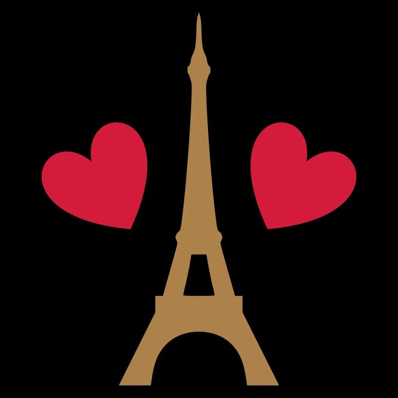 ★ Design colors changeable ★ Eiffel Tower, two hearts