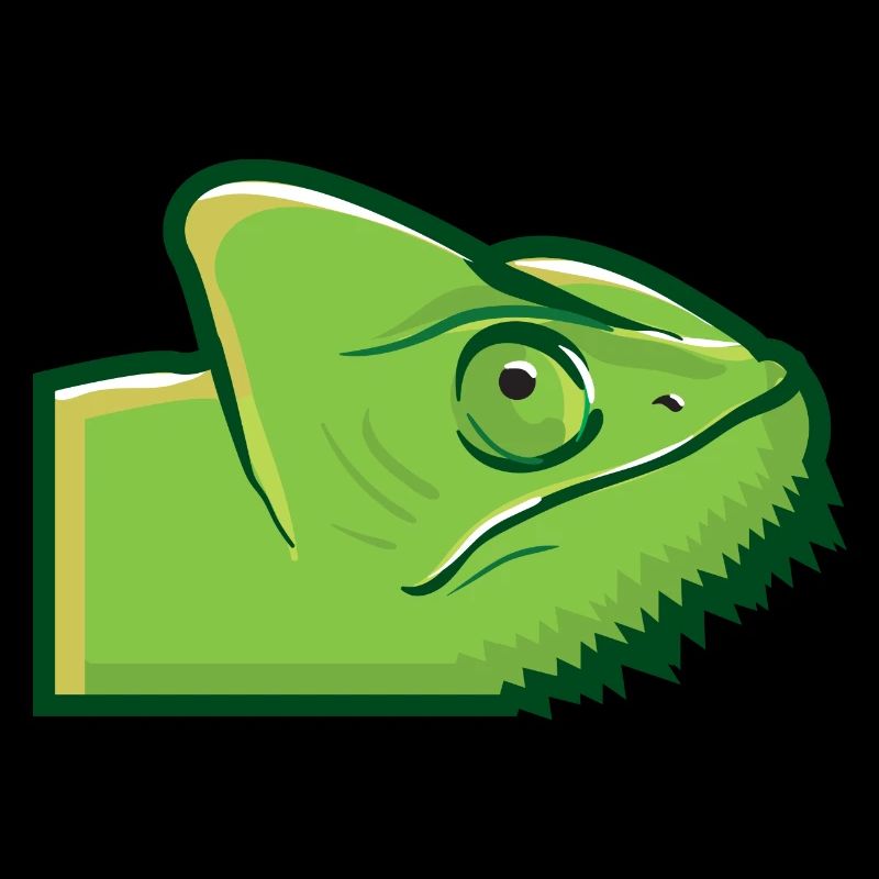 Green chameleon head lizard lizard green gift