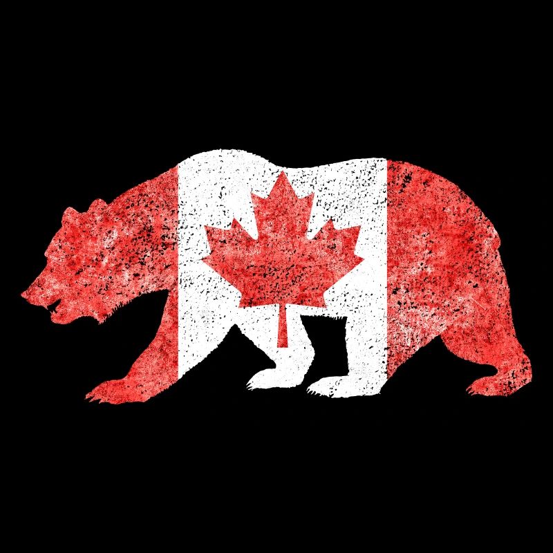 Souvenir du Canada - Drapeau du Canada dans les contours de l’ours