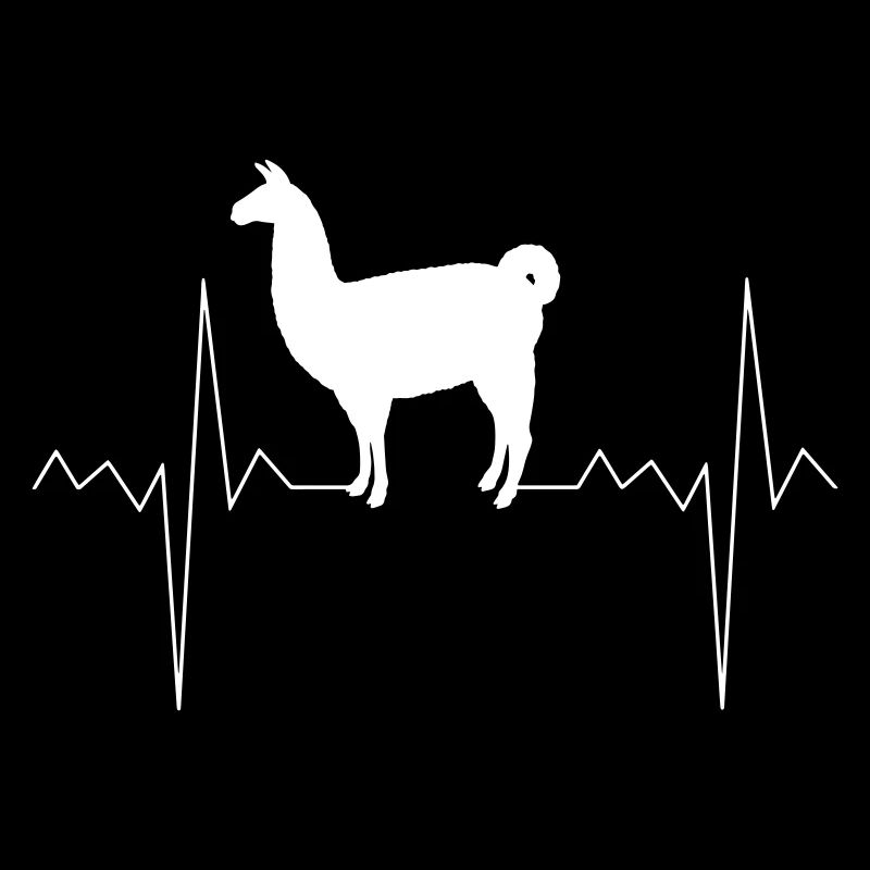 Herzfrequenz Herzschlag Puls Lama Llama Geschenk