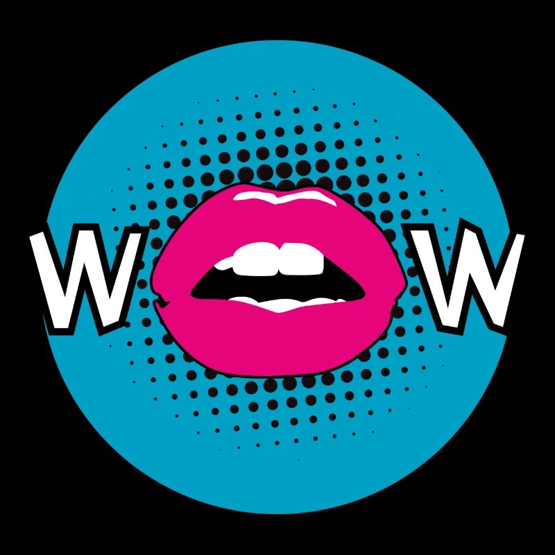 Pop Art / Graphic Novel: WOW - bouche, lèvres, moue