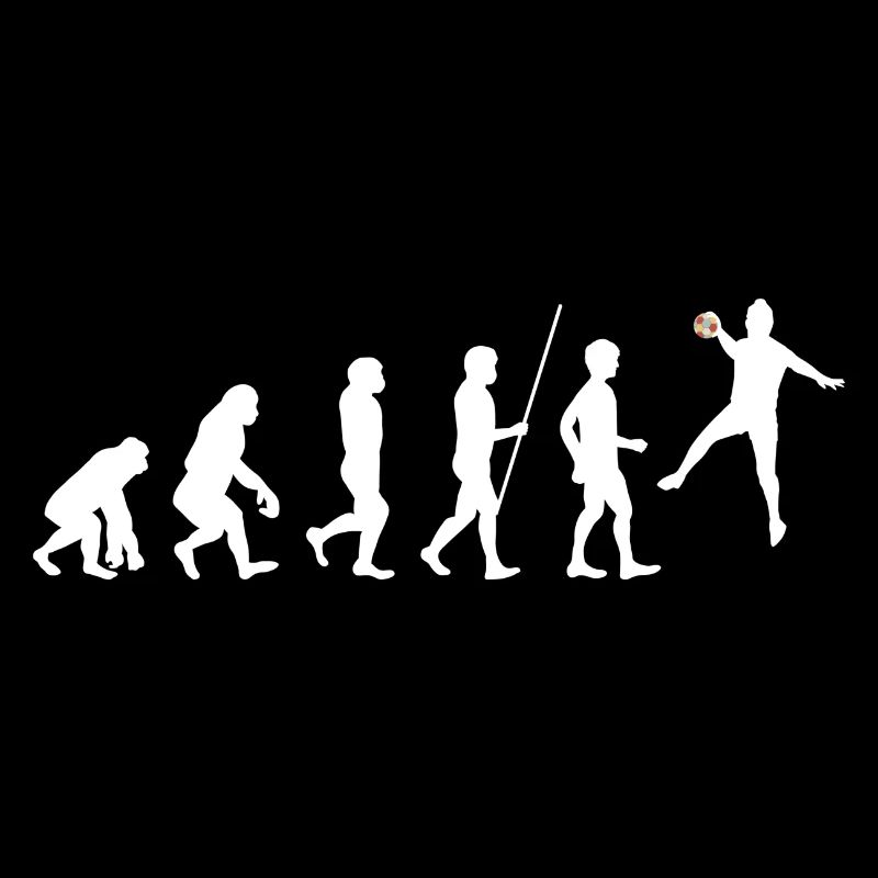 Handballer Evolution Geschenkidee weiß