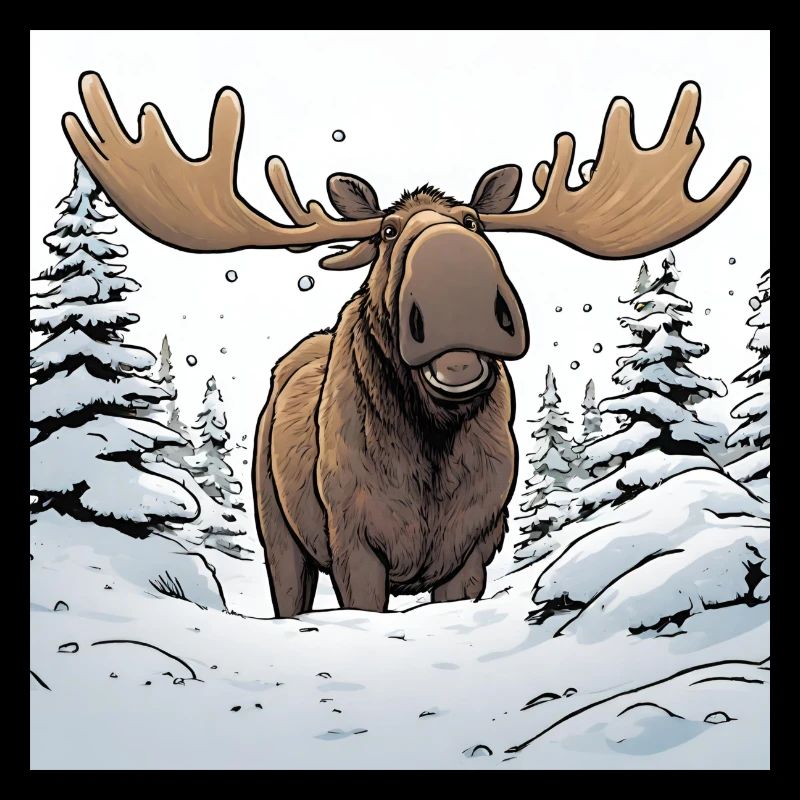 Orignal dans la neige