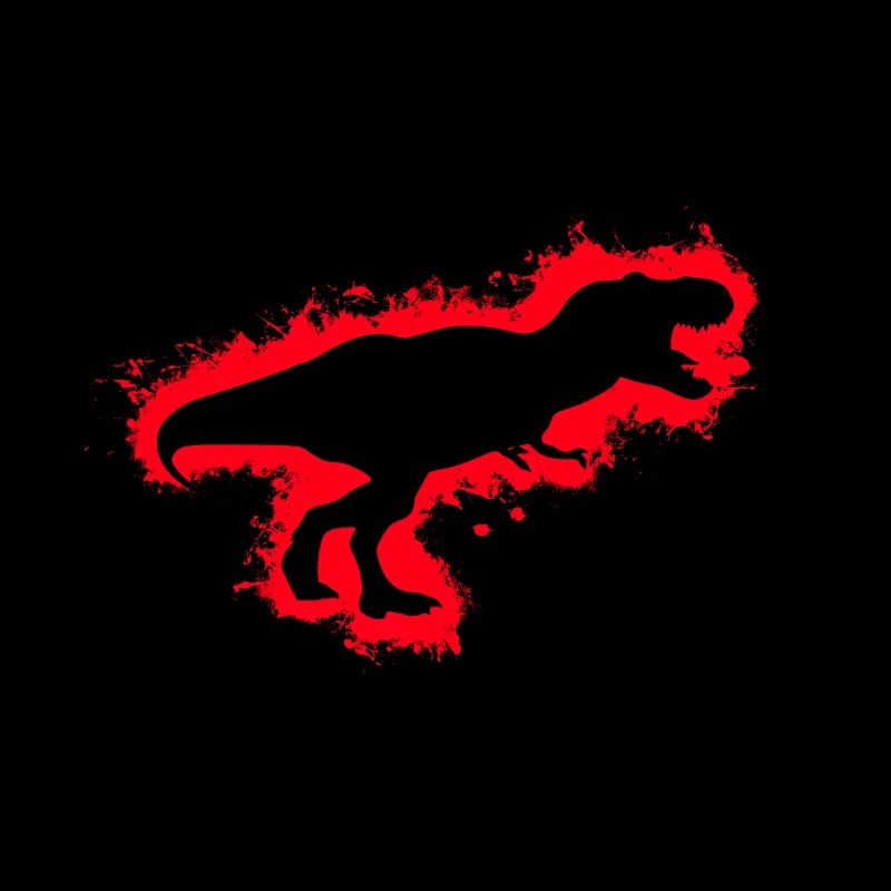 Silhouette Dino Red and Black Outline