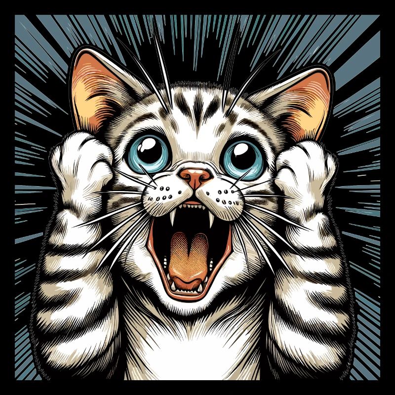Geschockte Katze Katzen Geschenk