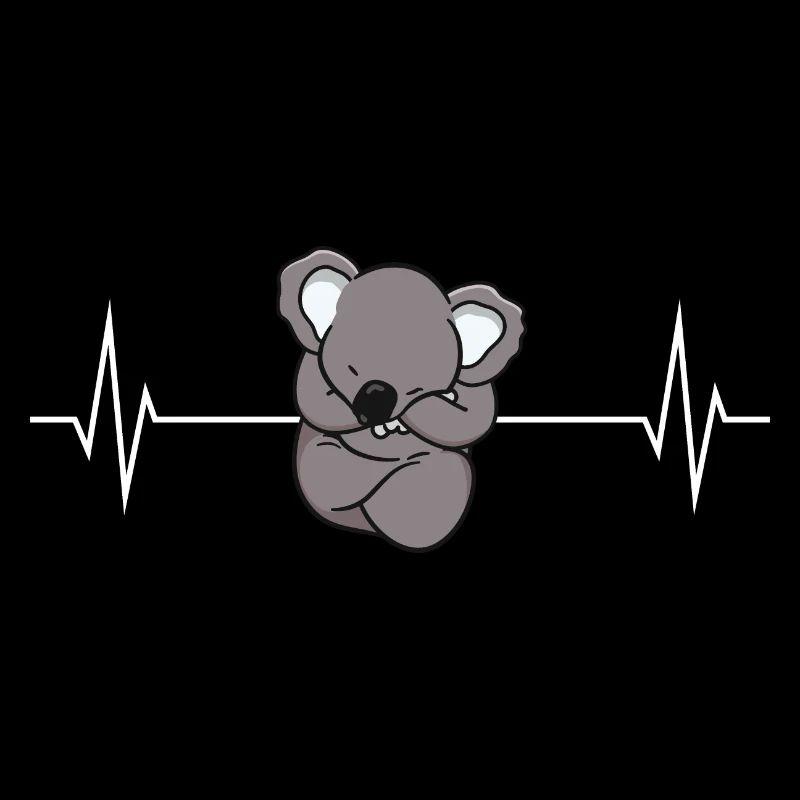 Cute Koala Bear Heartbeat Pulse