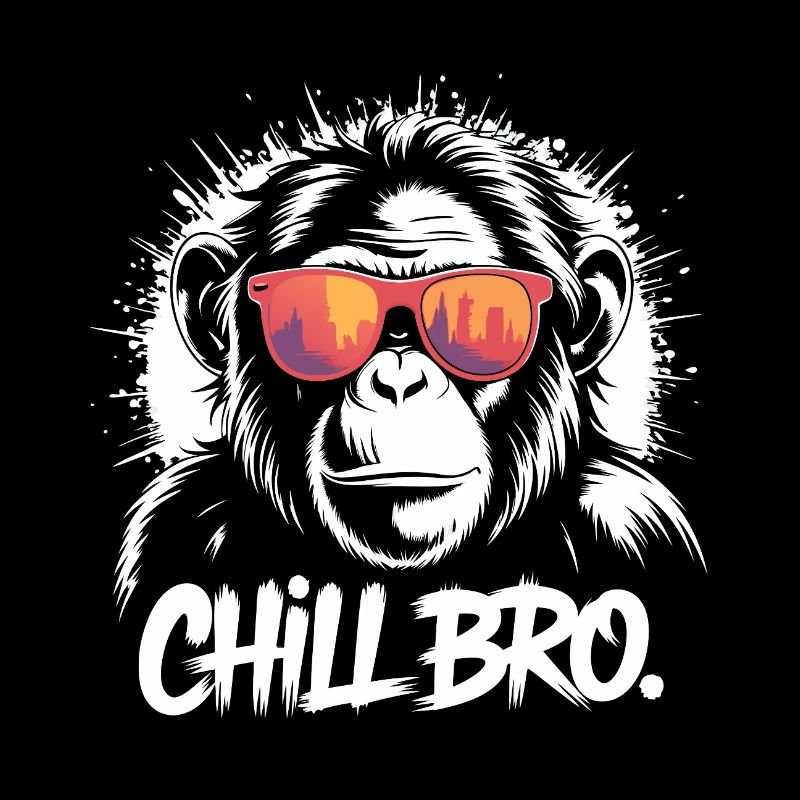 Chill Bro Cooler Affe mit Sonnenbrille Geschenk