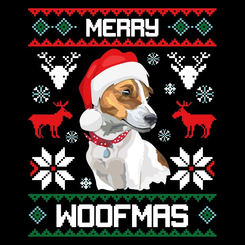 Joyeux Woofmas Jack Russell Terrier laid Pull