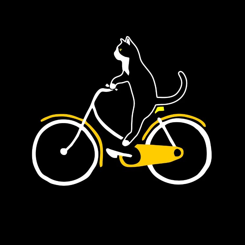 Cat rides a bicycle wheel gift gift idea