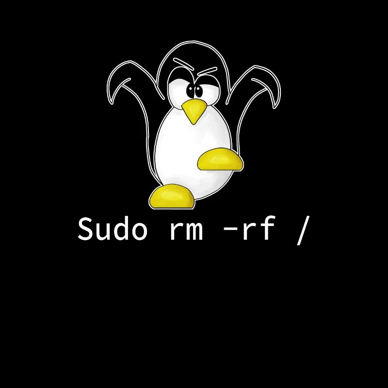 Tux Linux Penguin Sudo Rm Rf | Computer Geek Hack