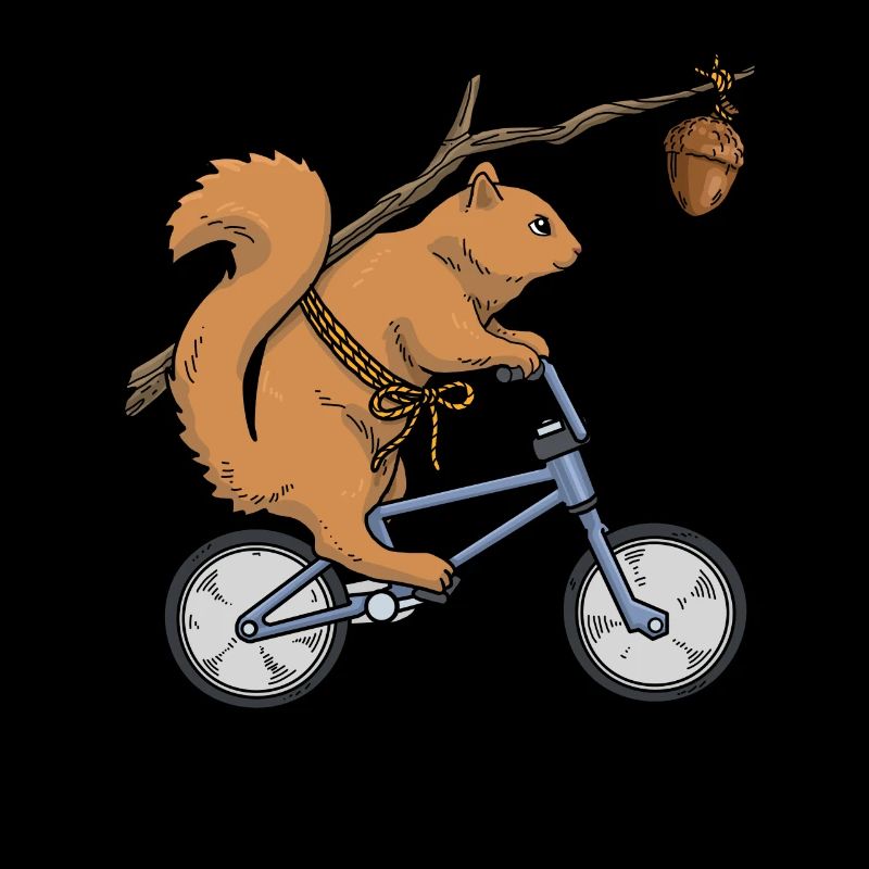 Funny squirrel chipmunk bike