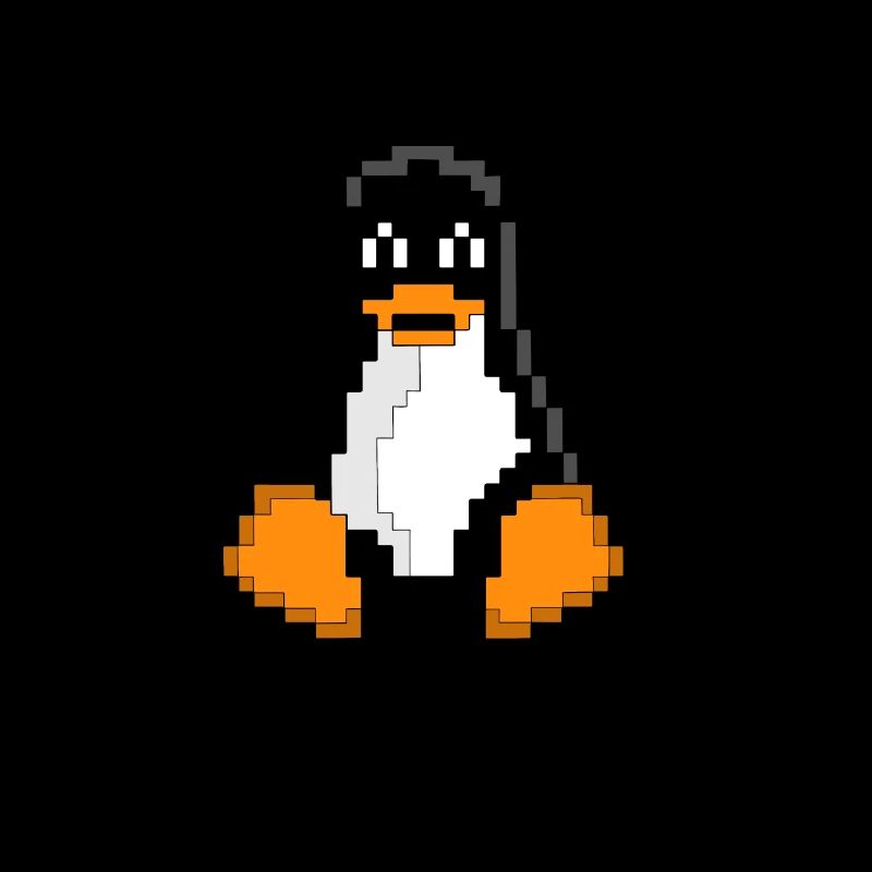 Linux Penguin Pixel Art Sys Admins Computer Hacker