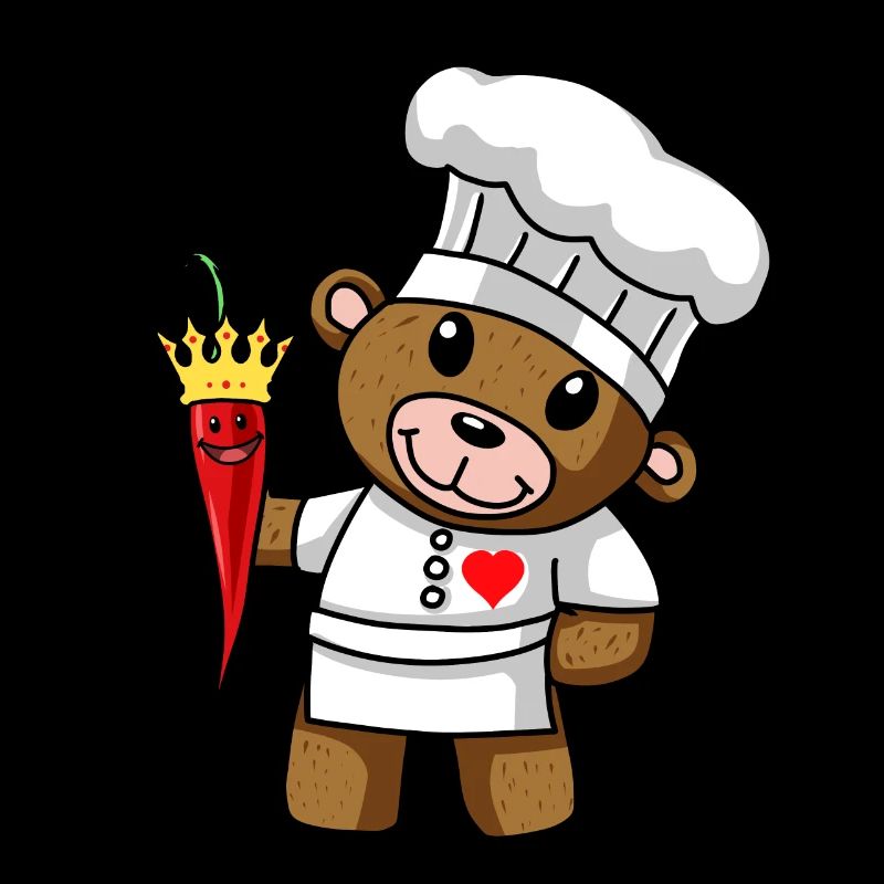 Teddybär scharf Chilli Koch Restaurant Küche.