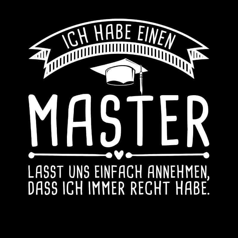 Witziges Motiv Masterabschluss Spruch Master Hut