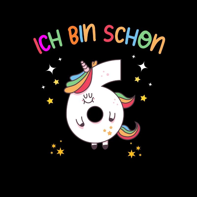 bin schon 6 - 6. Geburtstag Junge Mädchen einhorn