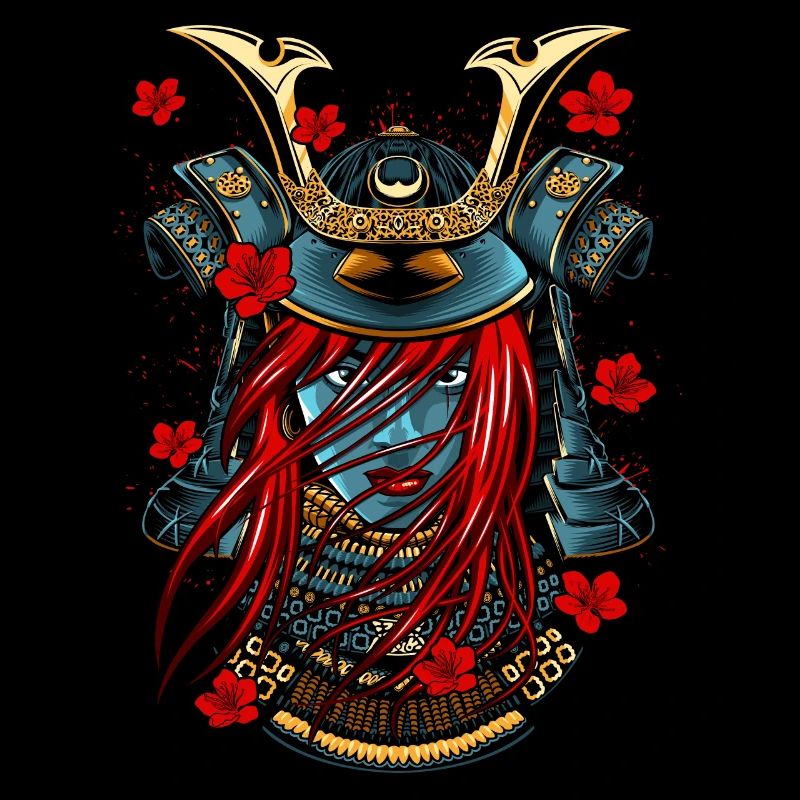 rothaariges Mädchen Samurai