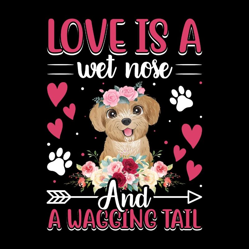 Caniche Amour Est Nez Mouillé Wobble Queue Fun