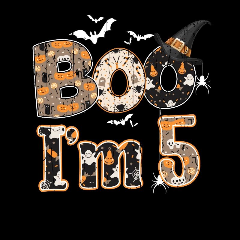 Halloween Pattern Ghost Creatures Birth Age 5
