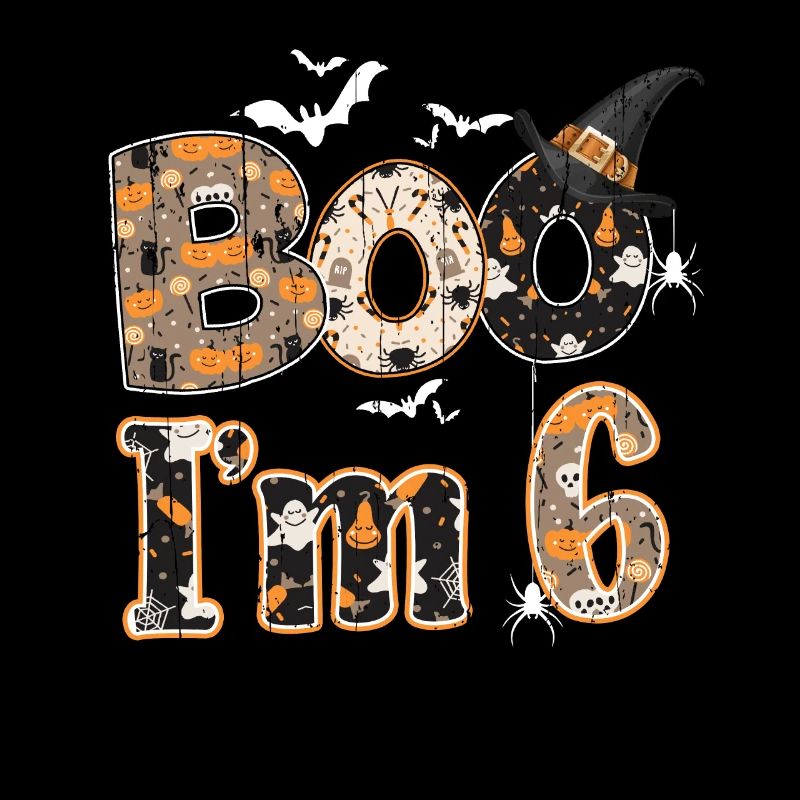 Halloween Pattern Ghost Creatures Birth Age 6