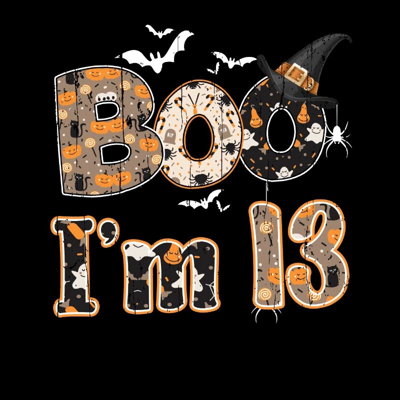 Halloween Pattern Ghost Creatures Birth Age 13