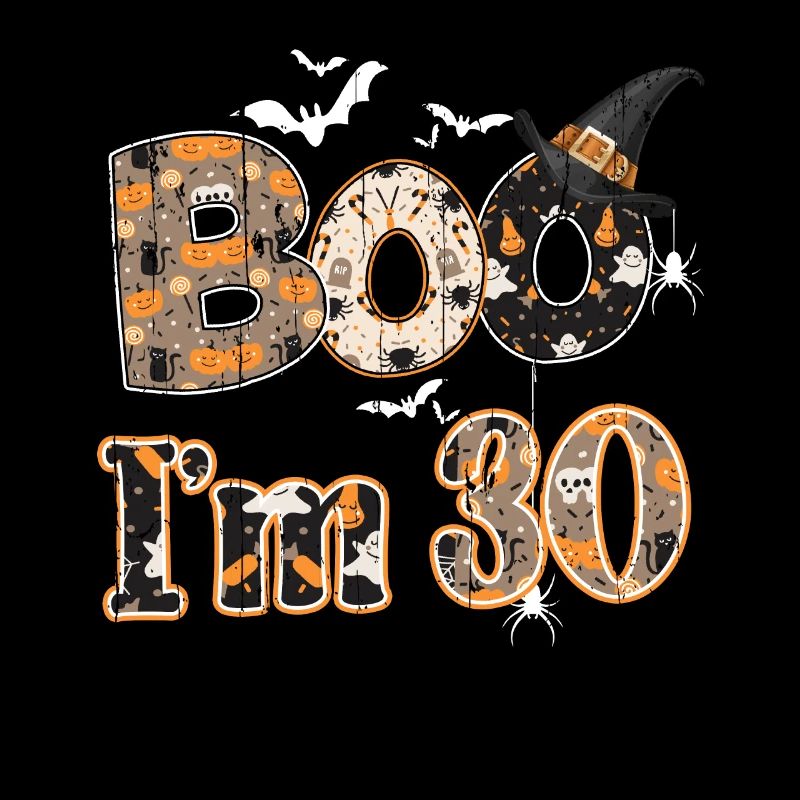 Halloween Pattern Ghost Creatures Birth Age 30