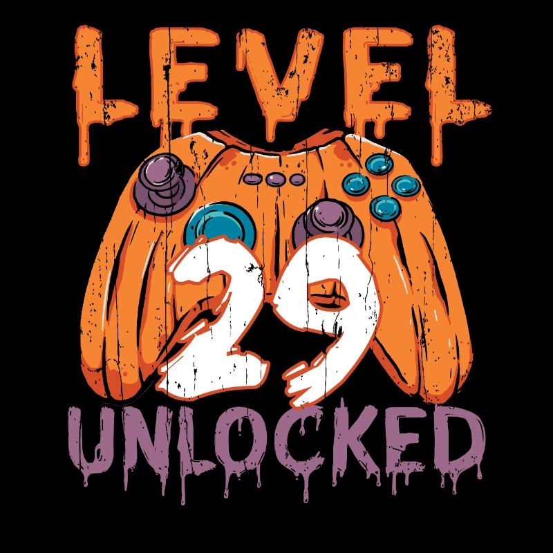 Halloween Pattern Pumpkin Game Gamer Birth Age 29