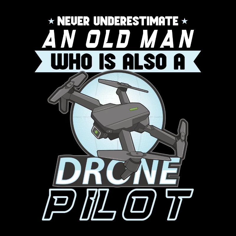 Drohne Pilot Opa Geschenkidee Alter Mann Mit