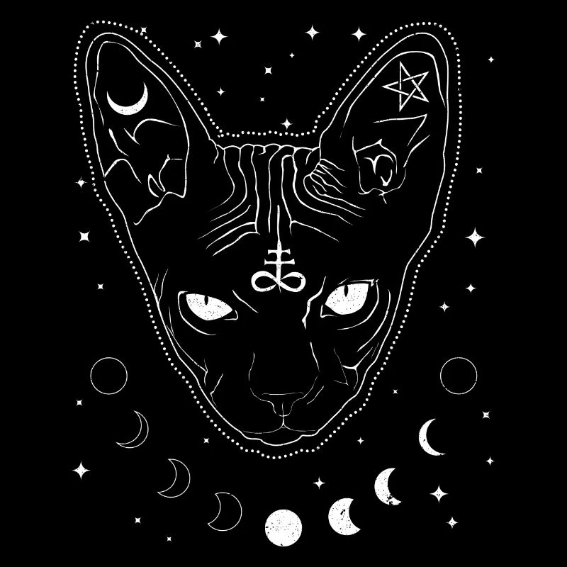 Sphynx Chat Tarot Noir Gothique Halloween