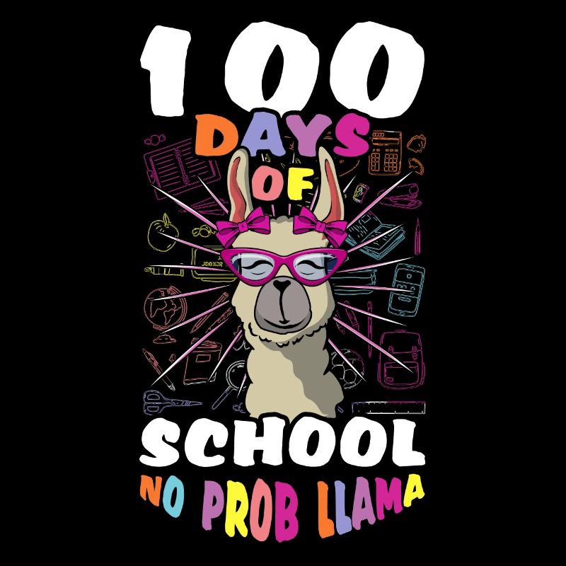 Schüler 100. Tag Lama Problem 100 Tage Schule