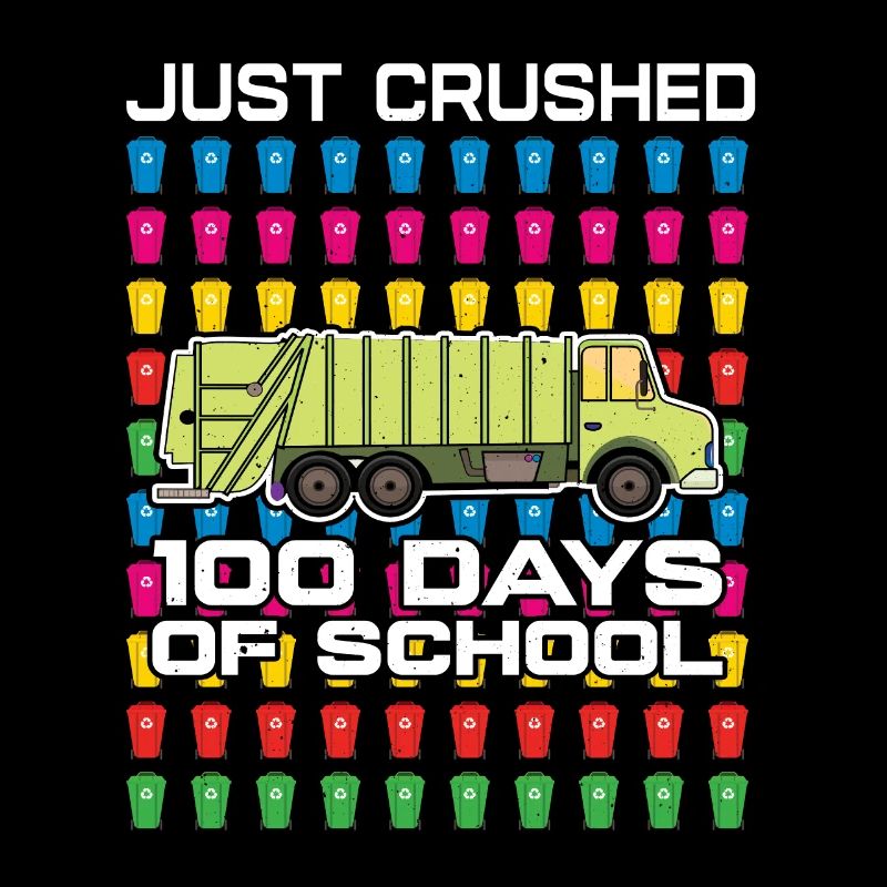 Ich zerquetsche 100. Tag Müllwagen 100 Tag Schule