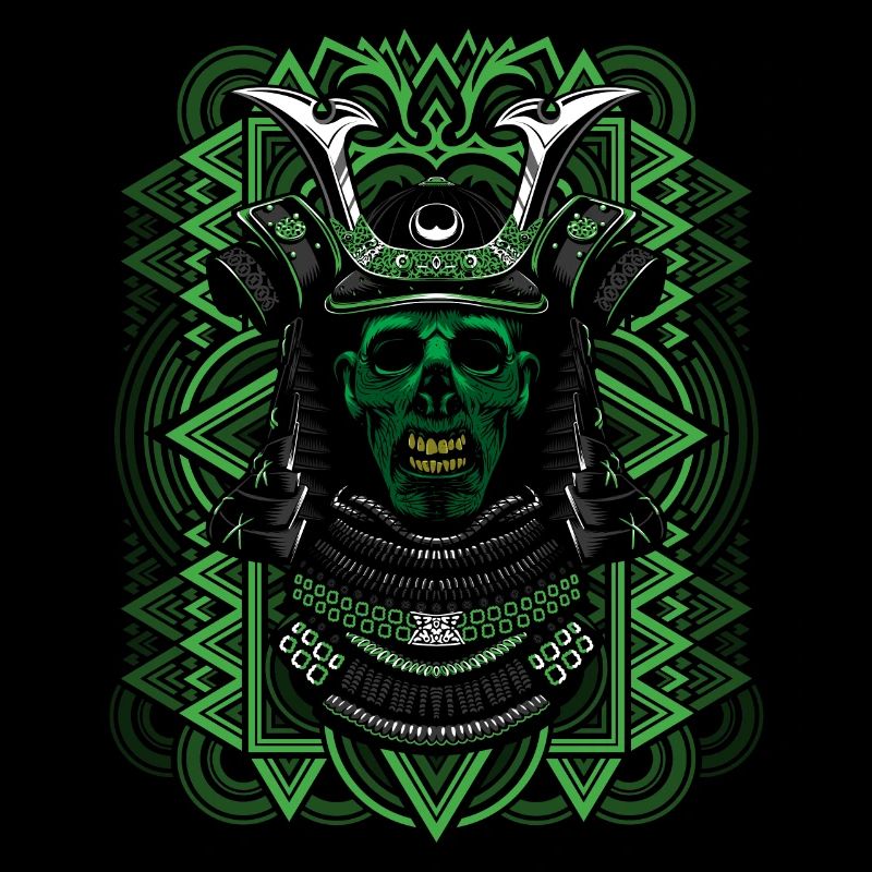 Green zombie samurai
