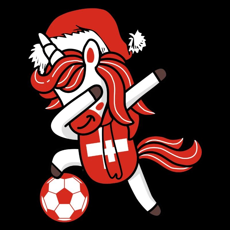Fußball Mädchen Dabbing Einhorn Weihnachtshut Schal